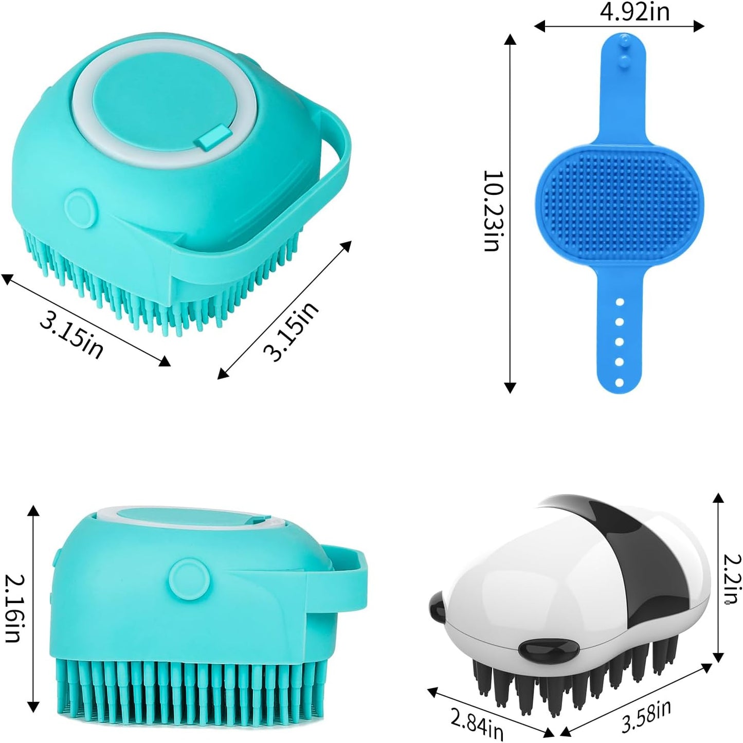 3 Piece Grooming Brushes for Short & Long Haired Pets-  (Blue Blue White)