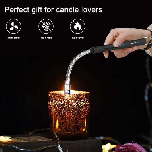  Electric Candle USB Rechargeable Lighter  - Black